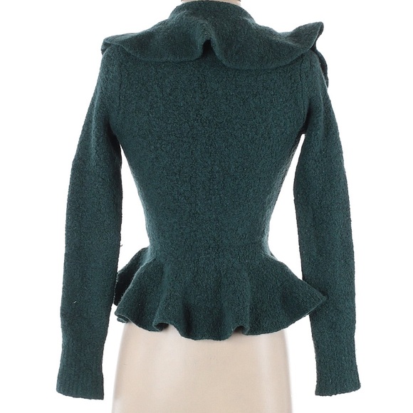 Teal Ruffle Cardigan - Picture 2 of 3